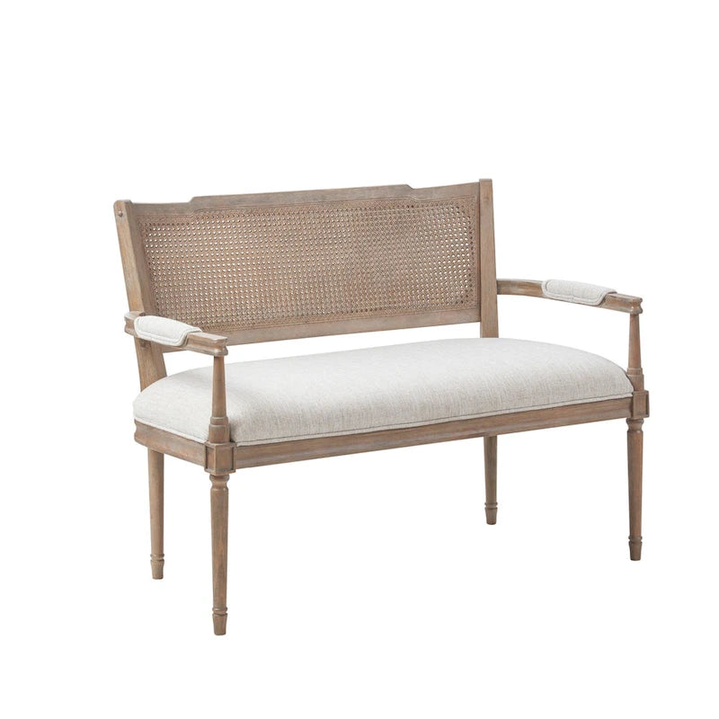 Panca Willshire beige in legno naturale recuperato Madison Park