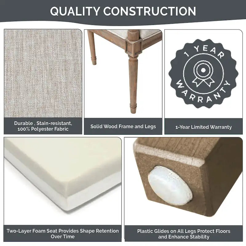 Panca Willshire beige in legno naturale recuperato Madison Park