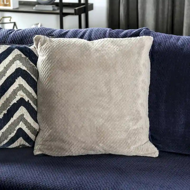 Ensemble Slaren 2 pièces composé d’une méridienne et d’un fauteuil rembourrés en microfibre bleu marine, style transitionnel, par Furniture of America