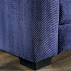 Ensemble Slaren 2 pièces composé d’une méridienne et d’un fauteuil rembourrés en microfibre bleu marine, style transitionnel, par Furniture of America