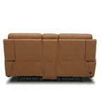 Dwuosobowa sofa z elektrycznie rozkładanymi siedziskami Cooper, skórzana, z konsolą