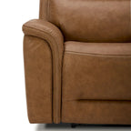 Dwuosobowa sofa z elektrycznie rozkładanymi siedziskami Cooper, skórzana, z konsolą