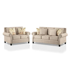 Tradycyjny beżowy 2-częściowy zestaw mebli do salonu Qyn marki Furniture of America