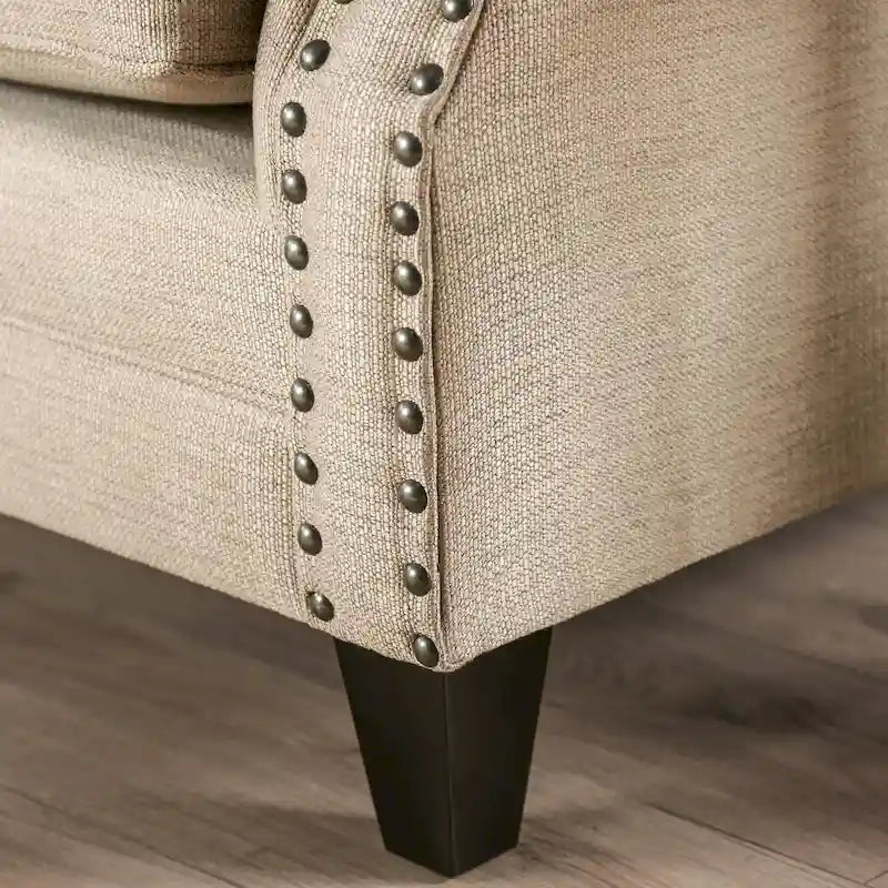 Tradycyjny beżowy 2-częściowy zestaw mebli do salonu Qyn marki Furniture of America