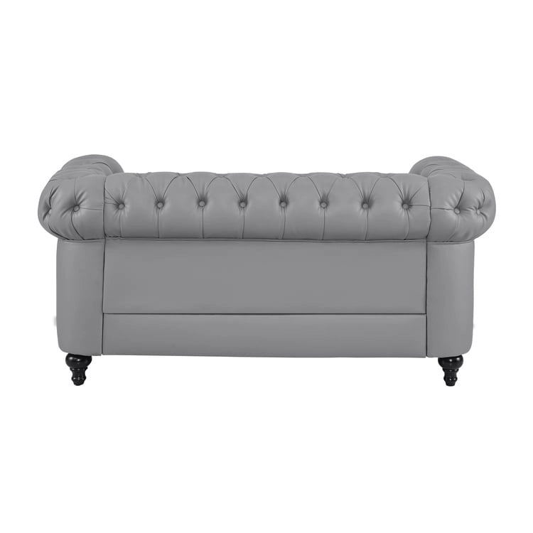 Chesterfield-Eleganz-Kollektion: Zweisitzersofa und Akzentstuhl mit gerollten Armlehnen für Wohnzimmer, Büro und Empfangsbereich