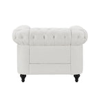 Chesterfield-Eleganz-Kollektion: Zweisitzersofa und Akzentstuhl mit gerollten Armlehnen für Wohnzimmer, Büro und Empfangsbereich