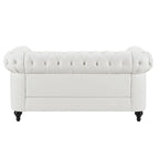 Chesterfield-Eleganz-Kollektion: Zweisitzersofa und Akzentstuhl mit gerollten Armlehnen für Wohnzimmer, Büro und Empfangsbereich