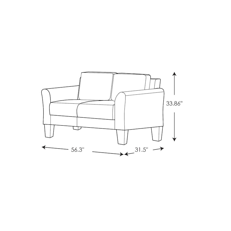 iLounge Waverly Microfiber Loveseat