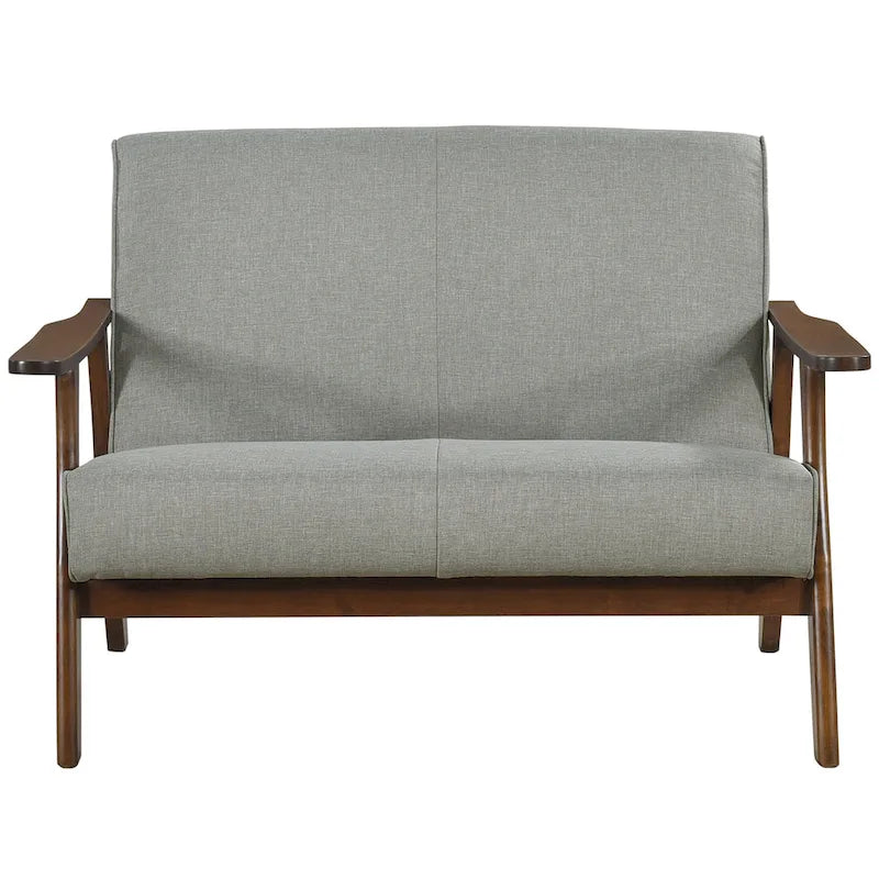 CraftPorch wengefa, századközép-modern stílusú lenvászon kétszemélyes kanapé