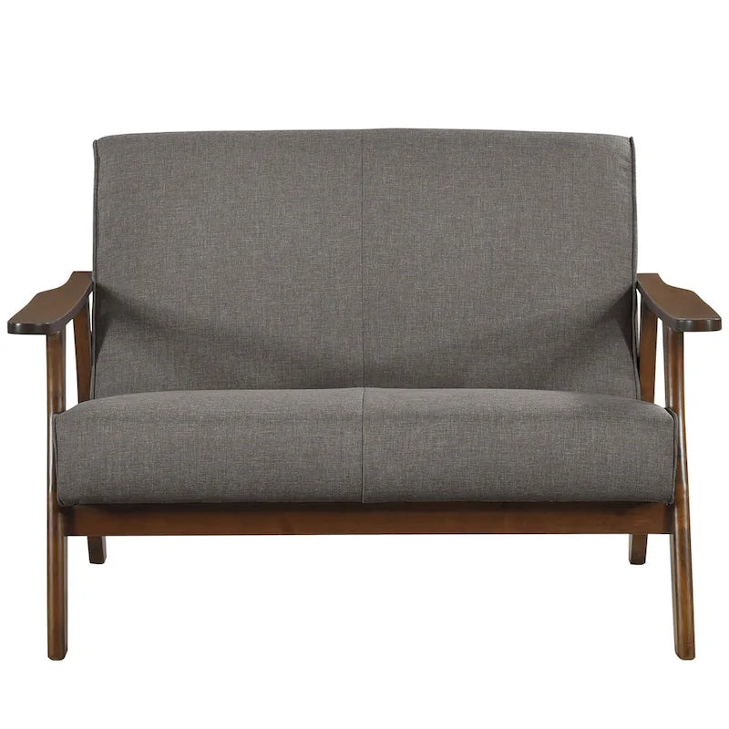 CraftPorch wengefa, századközép-modern stílusú lenvászon kétszemélyes kanapé
