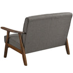 CraftPorch wengefa, századközép-modern stílusú lenvászon kétszemélyes kanapé