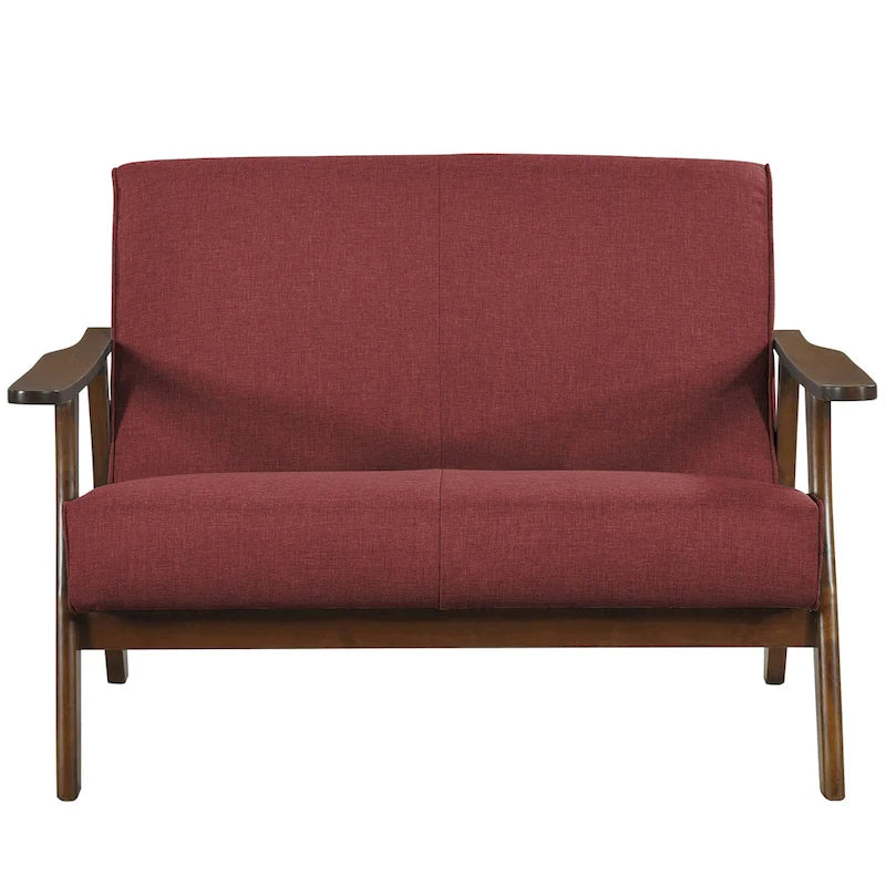 CraftPorch wengefa, századközép-modern stílusú lenvászon kétszemélyes kanapé