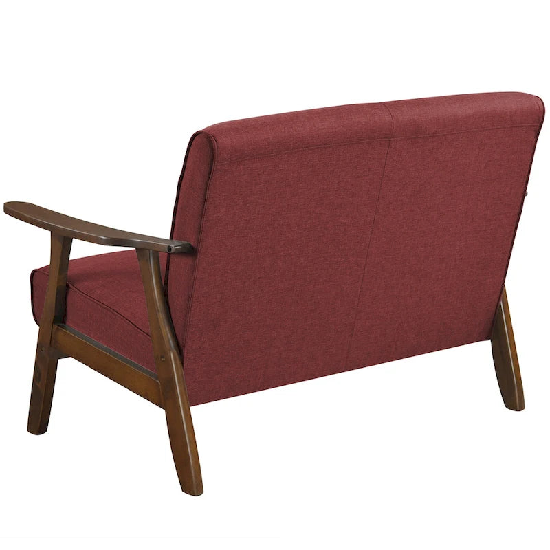 CraftPorch wengefa, századközép-modern stílusú lenvászon kétszemélyes kanapé