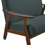 CraftPorch wengefa, századközép-modern stílusú lenvászon kétszemélyes kanapé