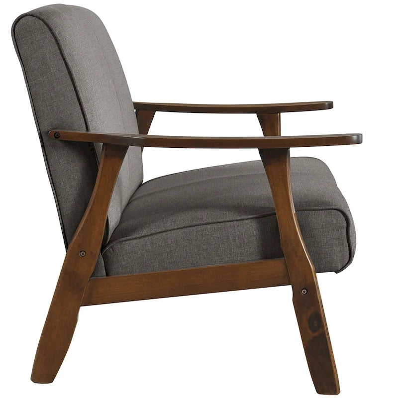 CraftPorch wengefa, századközép-modern stílusú lenvászon kétszemélyes kanapé