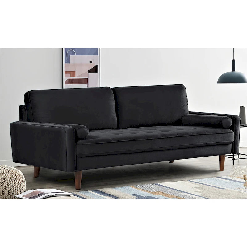 Monahan US Pride Furniture 70W Samtsofa mit Knopfheftung