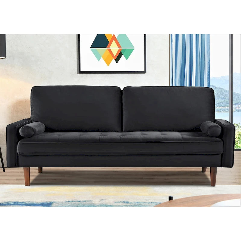 Monahan US Pride Furniture 70W Samtsofa mit Knopfheftung