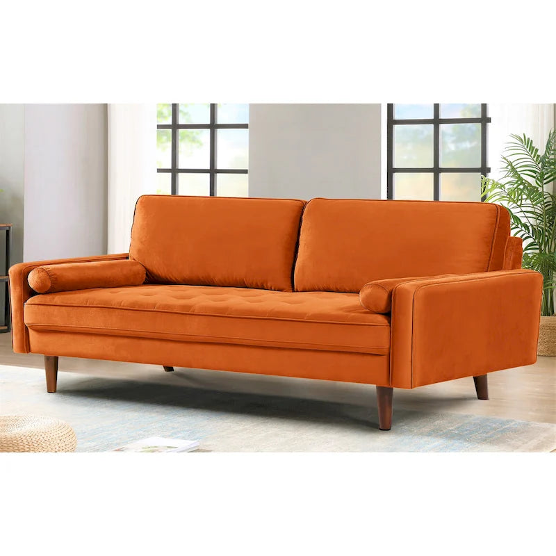 Monahan US Pride Furniture 70W Samtsofa mit Knopfheftung