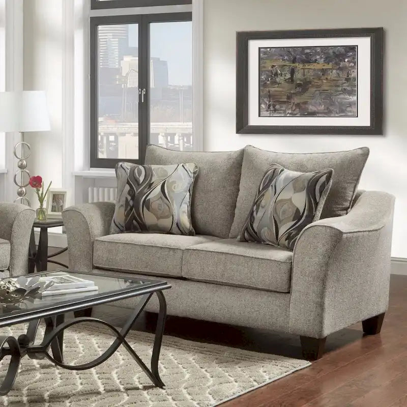 Roundhill Furniture Camero szövet, párnázott háttámlájú kanapé- és kétszemélyeskanapé-garnitúra