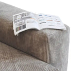 Moderne tweezitsbank van ribstof, loungebank, slaapbank en hoekbank