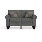 Nele moderner gepolsterter Zweisitzer aus Leinenstoff von Furniture of America