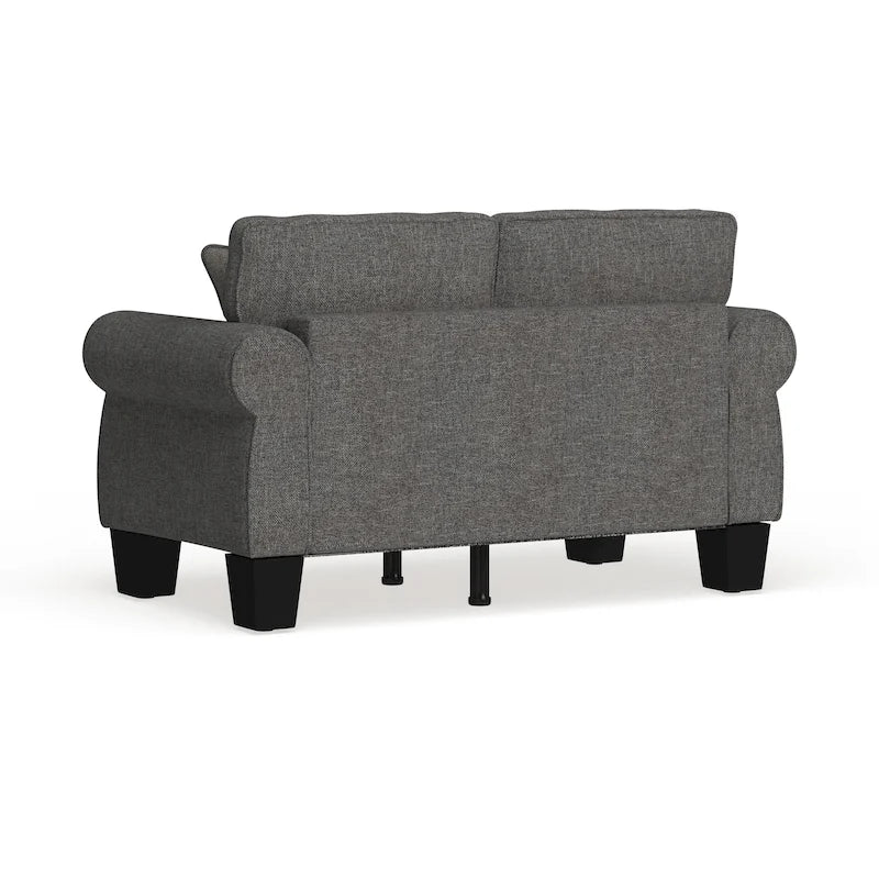 Nele moderner gepolsterter Zweisitzer aus Leinenstoff von Furniture of America