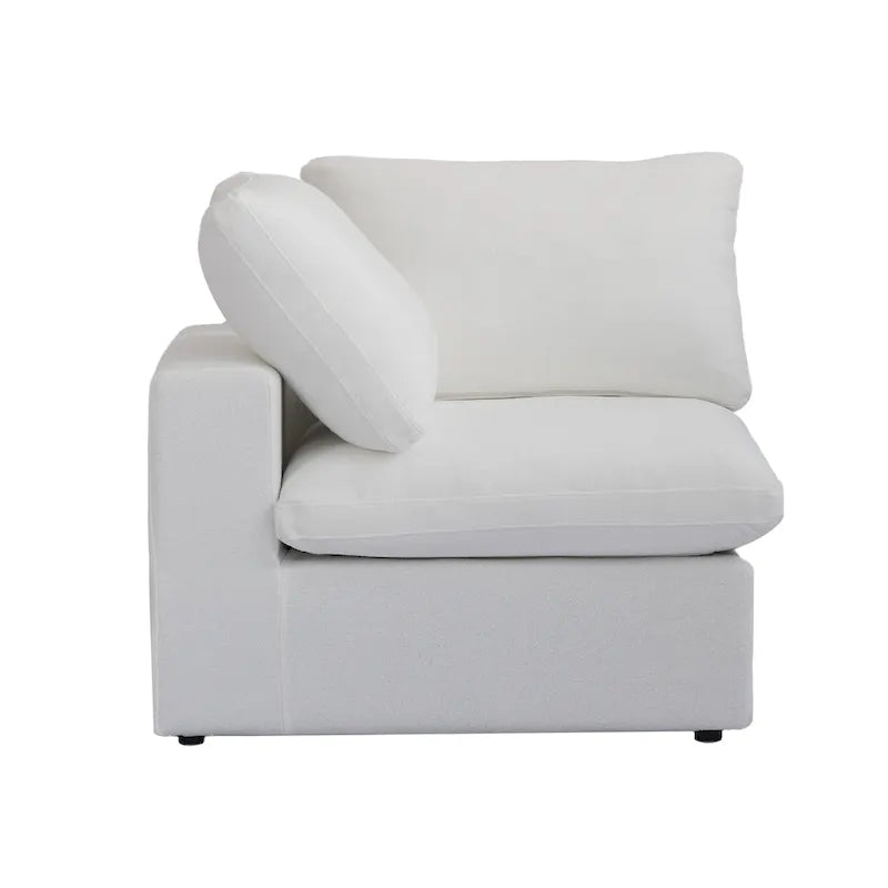 80 leinenbezogenes Zweisitzersofa als Ecksofa