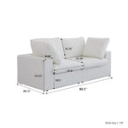 80 leinenbezogenes Zweisitzersofa als Ecksofa