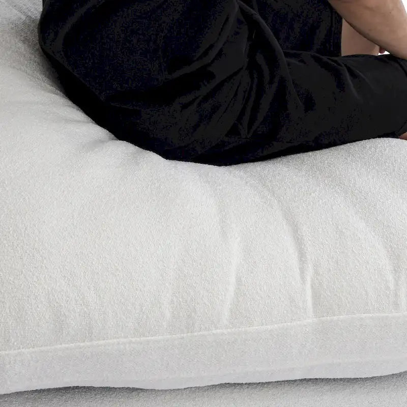 80 leinenbezogenes Zweisitzersofa als Ecksofa