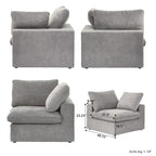 80 leinenbezogenes Zweisitzersofa als Ecksofa