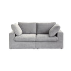 80 leinenbezogenes Zweisitzersofa als Ecksofa