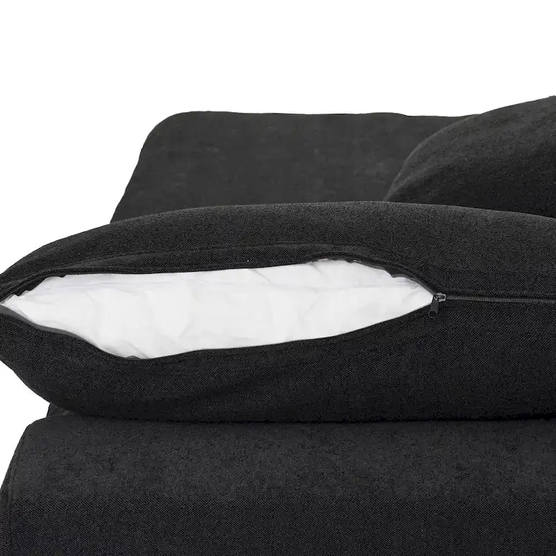 80 leinenbezogenes Zweisitzersofa als Ecksofa