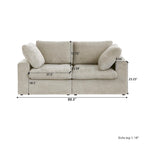 80 leinenbezogenes Zweisitzersofa als Ecksofa