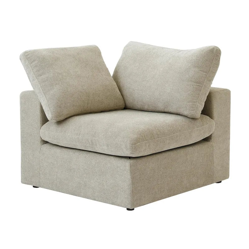 80 leinenbezogenes Zweisitzersofa als Ecksofa