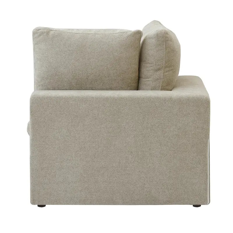 80 leinenbezogenes Zweisitzersofa als Ecksofa