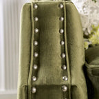 Olie Übergangs-Wohnzimmer-Set von Furniture of America, 2-teilig, grün, aus Mikrofaser mit geschwungenen Armlehnen