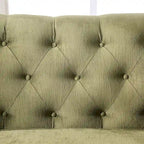 Olie Übergangs-Wohnzimmer-Set von Furniture of America, 2-teilig, grün, aus Mikrofaser mit geschwungenen Armlehnen