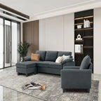 3-teiliges Wohnzimmer-Ecksofa-Set mit Sessel und Hocker