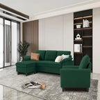 3-teiliges Wohnzimmer-Ecksofa-Set mit Sessel und Hocker