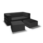 Ensemble causeuse-lit convertible Jaxx Zipline format grand lit et pouf