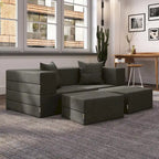 Jaxx Zipline Convertible Queen-size Sleeper Loveseat and Ottoman Set