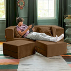 Ensemble causeuse-lit convertible Jaxx Zipline format grand lit et pouf
