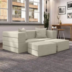 Ensemble causeuse-lit convertible Jaxx Zipline format grand lit et pouf