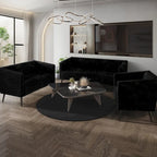Set da soggiorno CraftPorch, 3 pezzi, moderno in velluto a coste e imbottito in velluto glamour