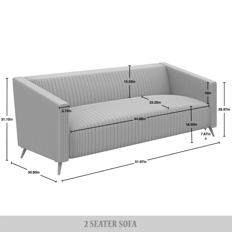 Set da soggiorno CraftPorch, 3 pezzi, moderno in velluto a coste e imbottito in velluto glamour