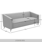 Set da soggiorno CraftPorch, 3 pezzi, moderno in velluto a coste e imbottito in velluto glamour