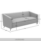 Set da soggiorno CraftPorch, 3 pezzi, moderno in velluto a coste e imbottito in velluto glamour