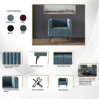 Set da soggiorno CraftPorch, 3 pezzi, moderno in velluto a coste e imbottito in velluto glamour