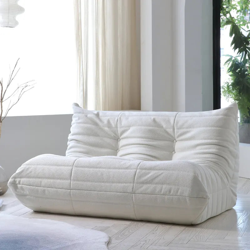 Vloerstoel van traagschuim, comfortabele rugsteun, luie sofa voor lezen, gamen en mediteren, teddy-stof