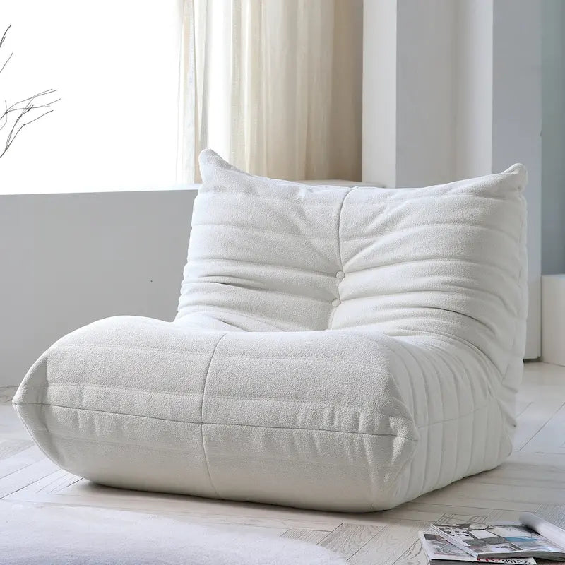Vloerstoel van traagschuim, comfortabele rugsteun, luie sofa voor lezen, gamen en mediteren, teddy-stof